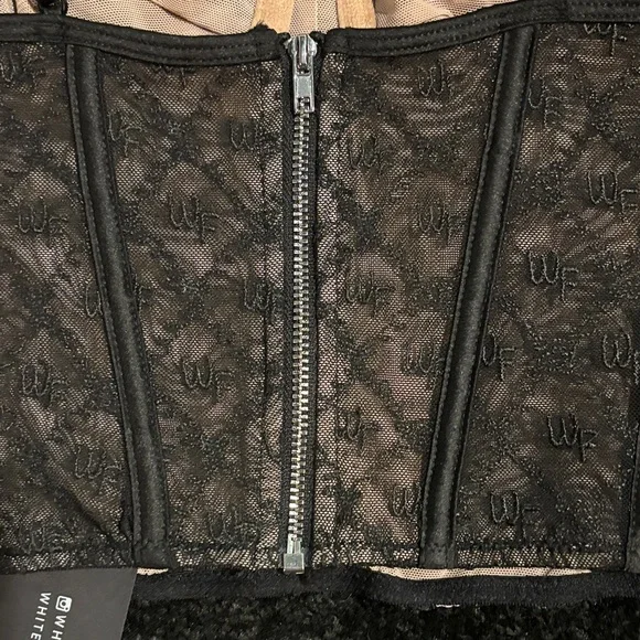 White Fox Pink and Black Lace Bustier - Picture 6 of 11